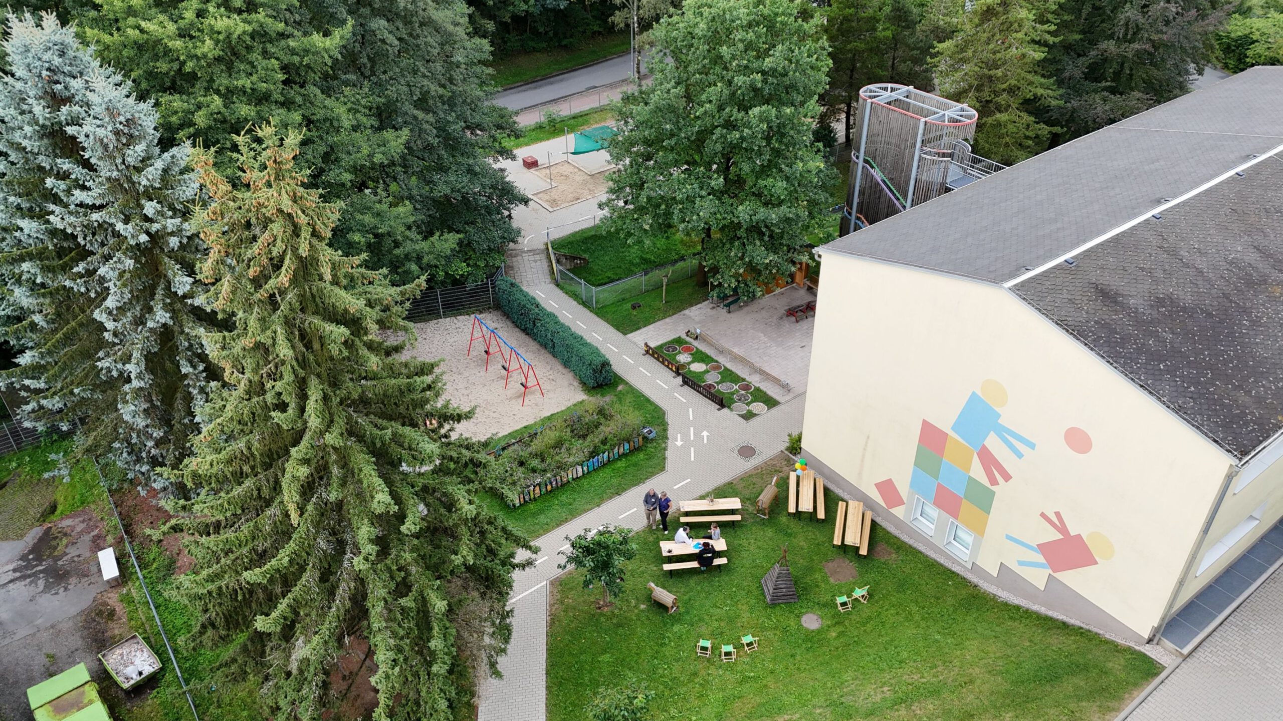 Kommunale Gebäude und Flächen aus der Luft