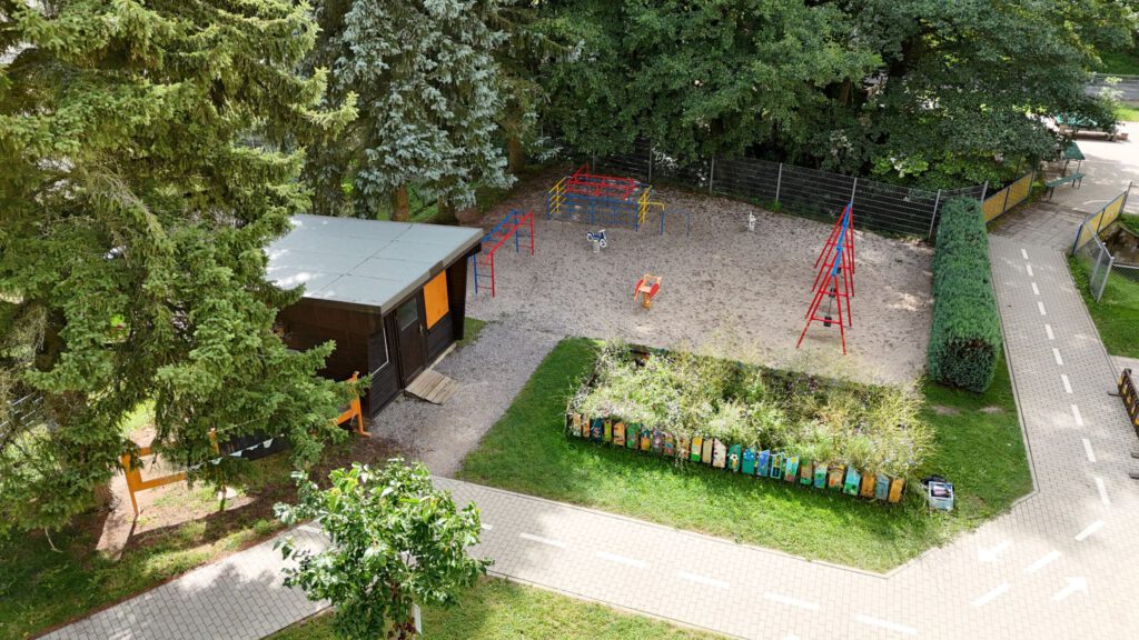 Gebäude und Grundstück aus der Luft als Beispiel für einen Drohneneinsatz