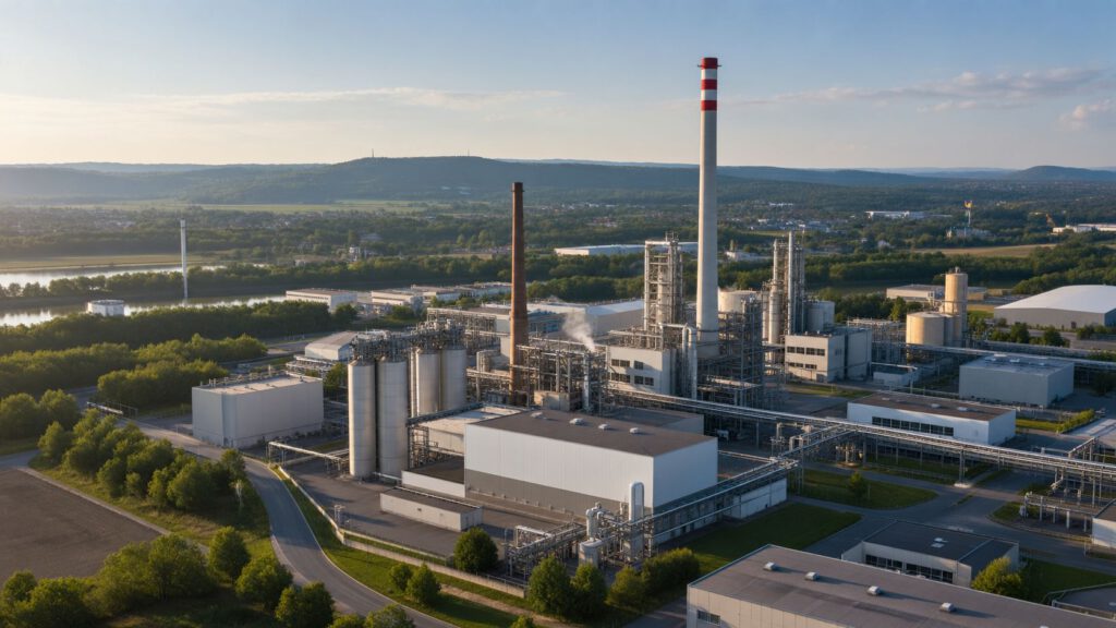 Technische Anlage an einem Gewerbe- und Industriestandort
